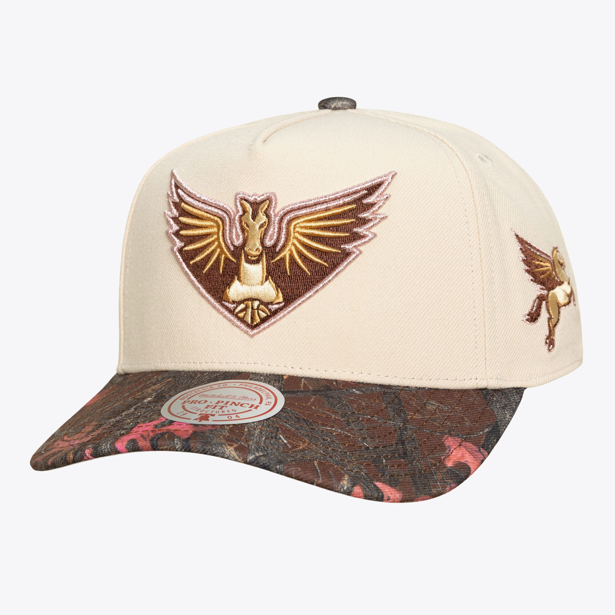 Unisex Mitchell & Ness Cream Dallas Wings Pink Pro Snapback Hat