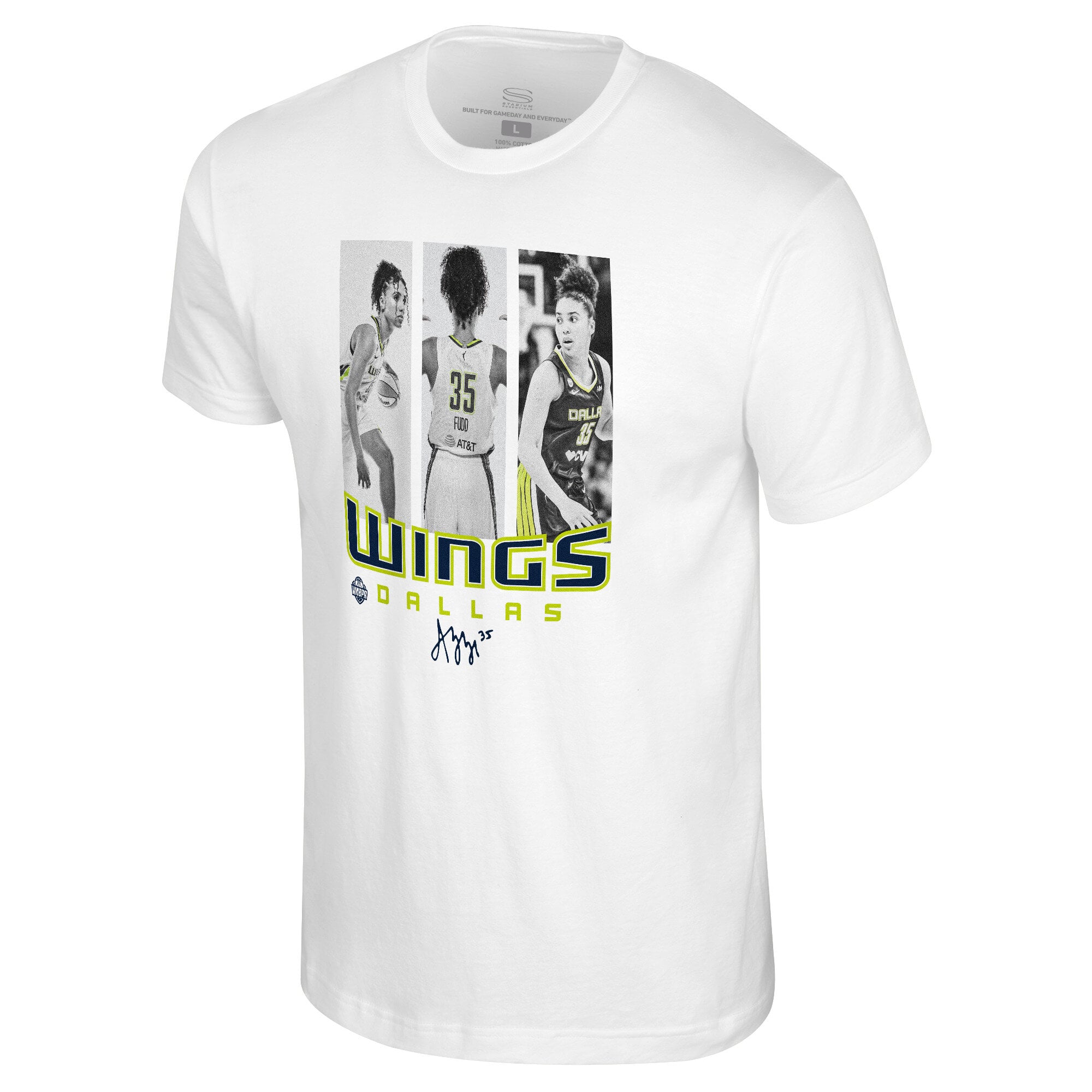 Unisex Stadium Essentials Azzi Fudd White Dallas Wings Team Player Hustle T-Shirt