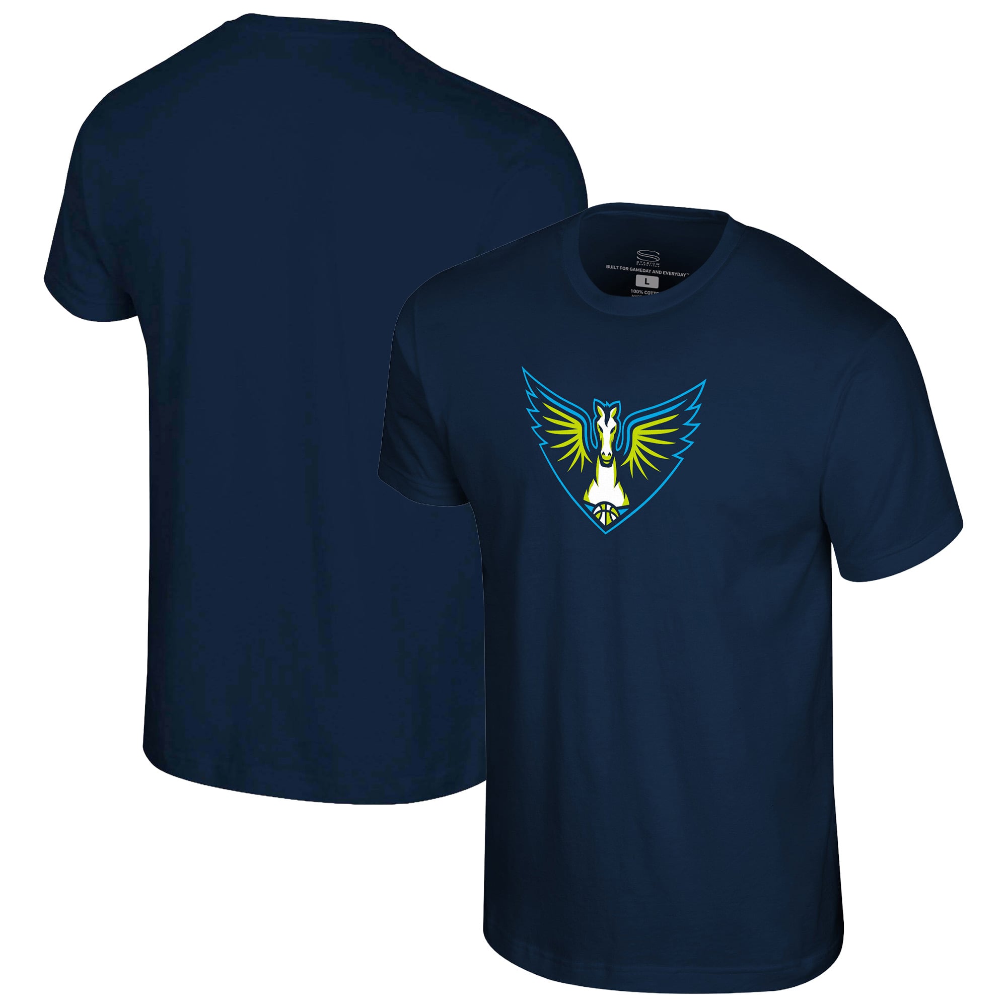 T-shirt unisexe Stadium Essentials bleu marine Dallas Wings Origins avec logo couleur