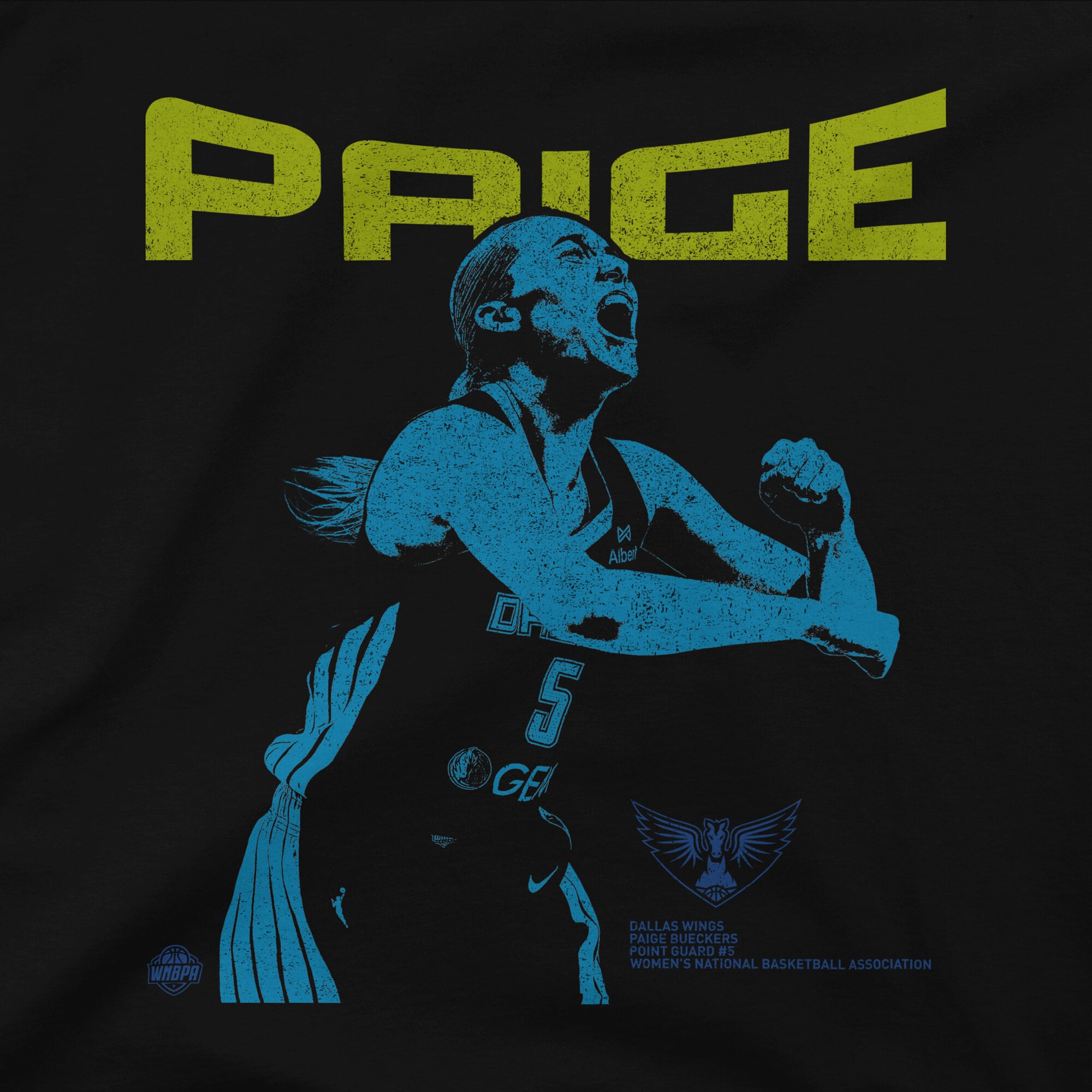 Unisex Stadium Essentials Paige Bueckers Black Dallas Wings Two-Step Urban T-Shirt