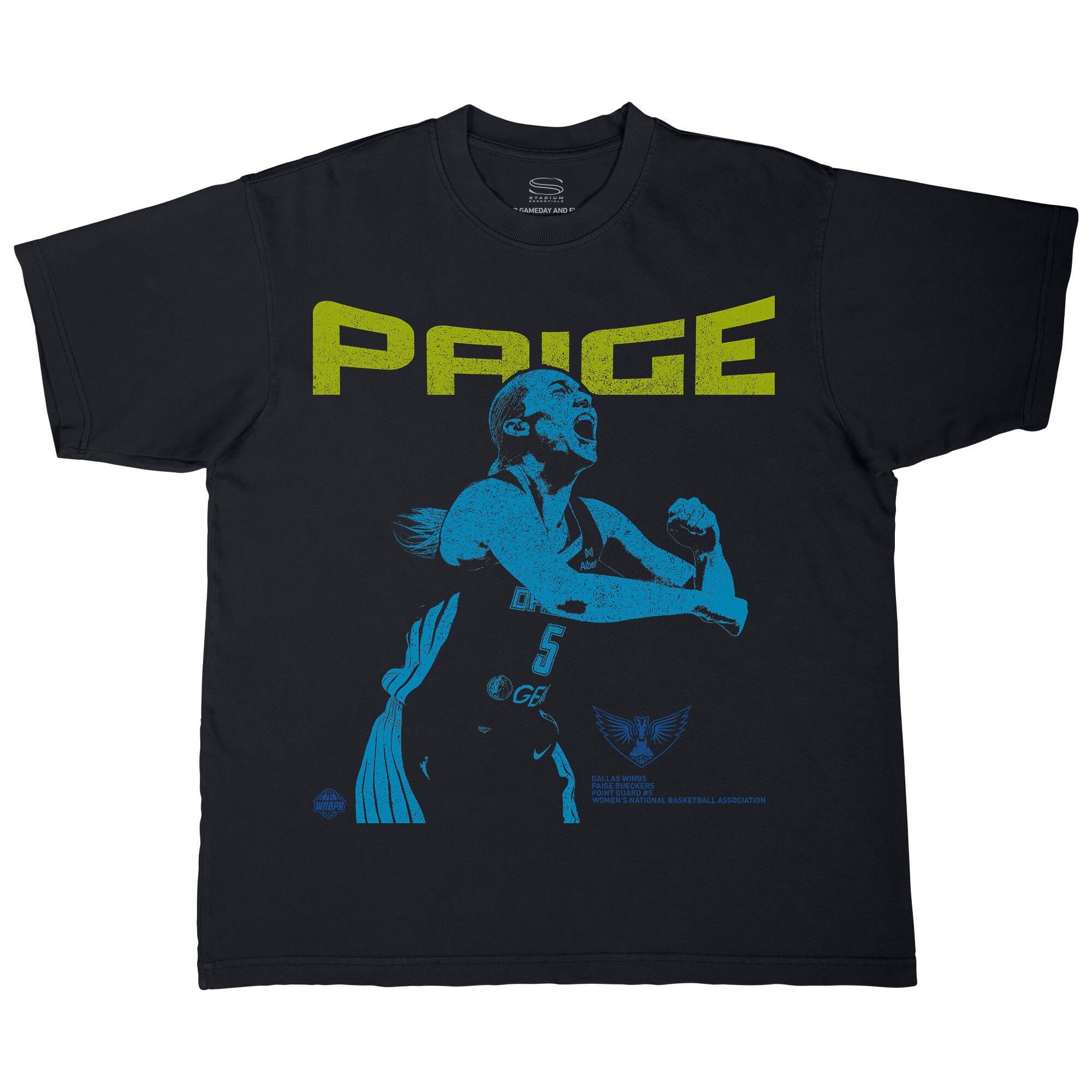 Unisex Stadium Essentials Paige Bueckers Black Dallas Wings Two-Step Urban T-Shirt