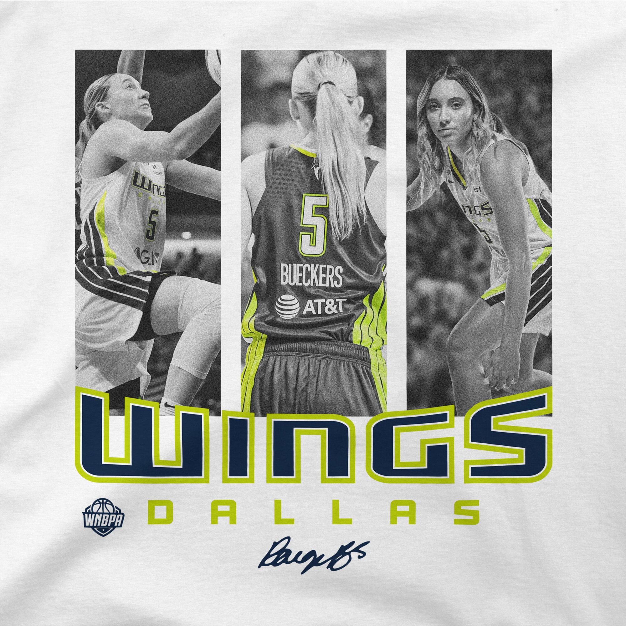 Unisex Stadium Essentials Paige Bueckers White Dallas Wings Team Player Hustle T-Shirt