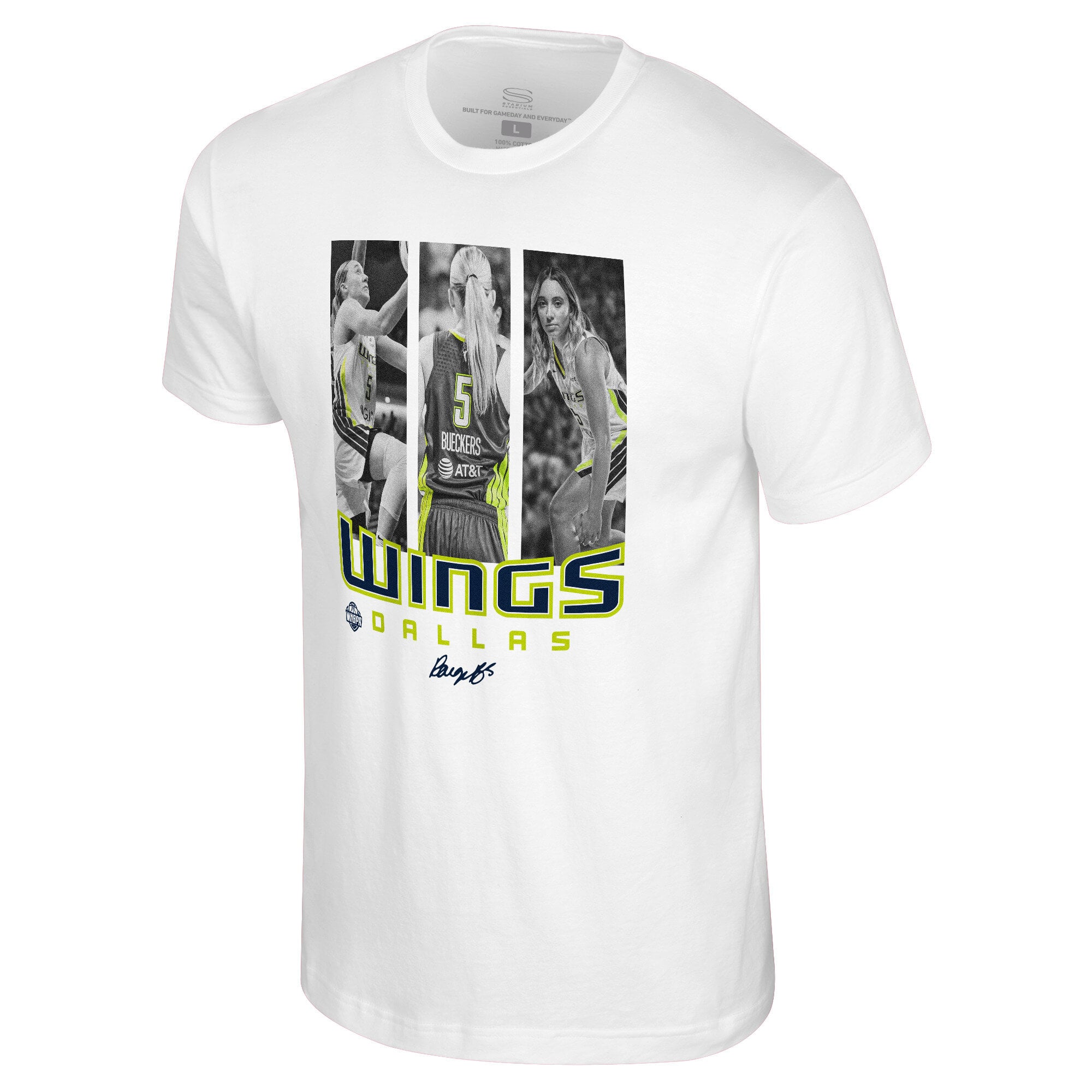 Unisex Stadium Essentials Paige Bueckers White Dallas Wings Team Player Hustle T-Shirt