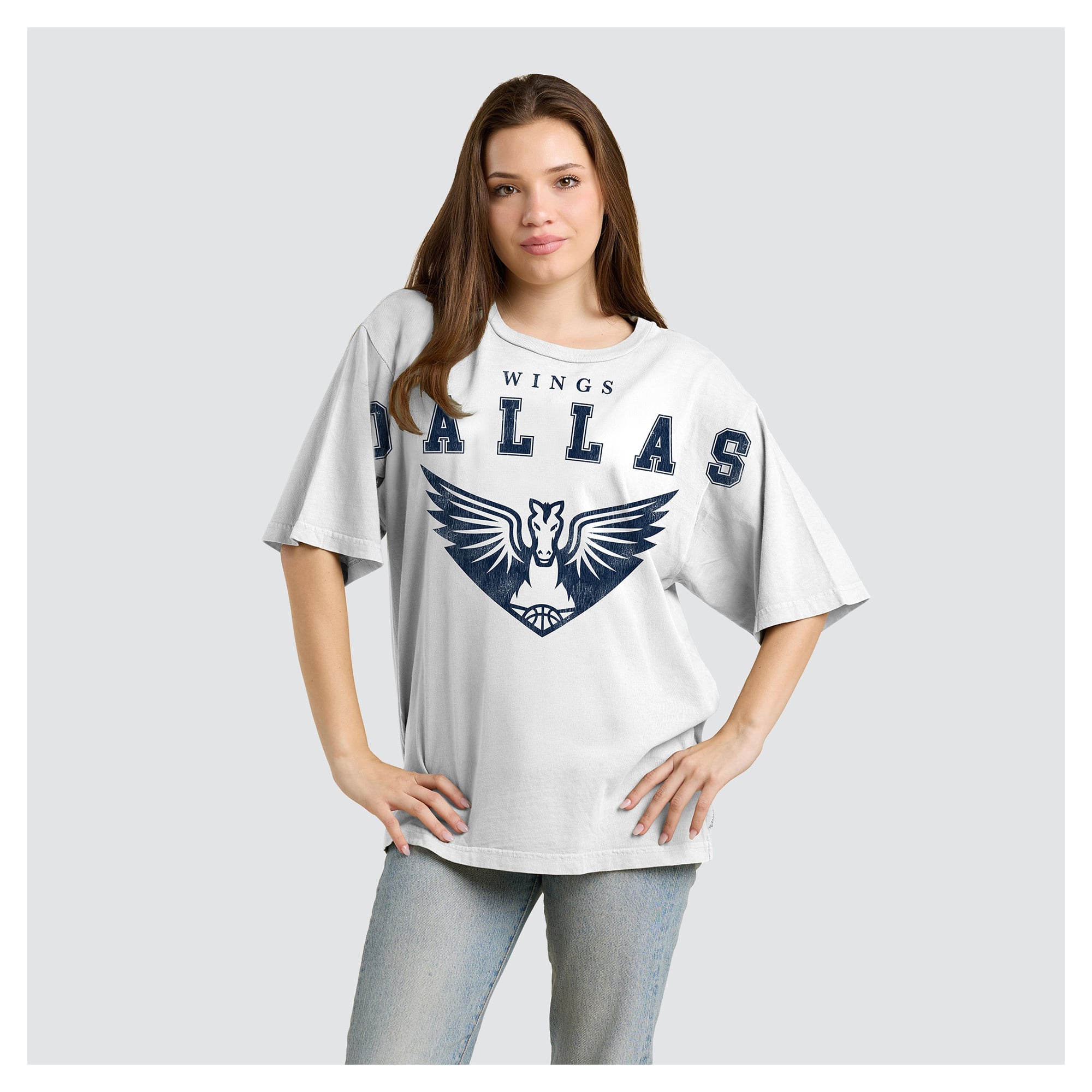 Women's Fanatics White Dallas Wings Spirit Relaxed Jersey T-Shirt