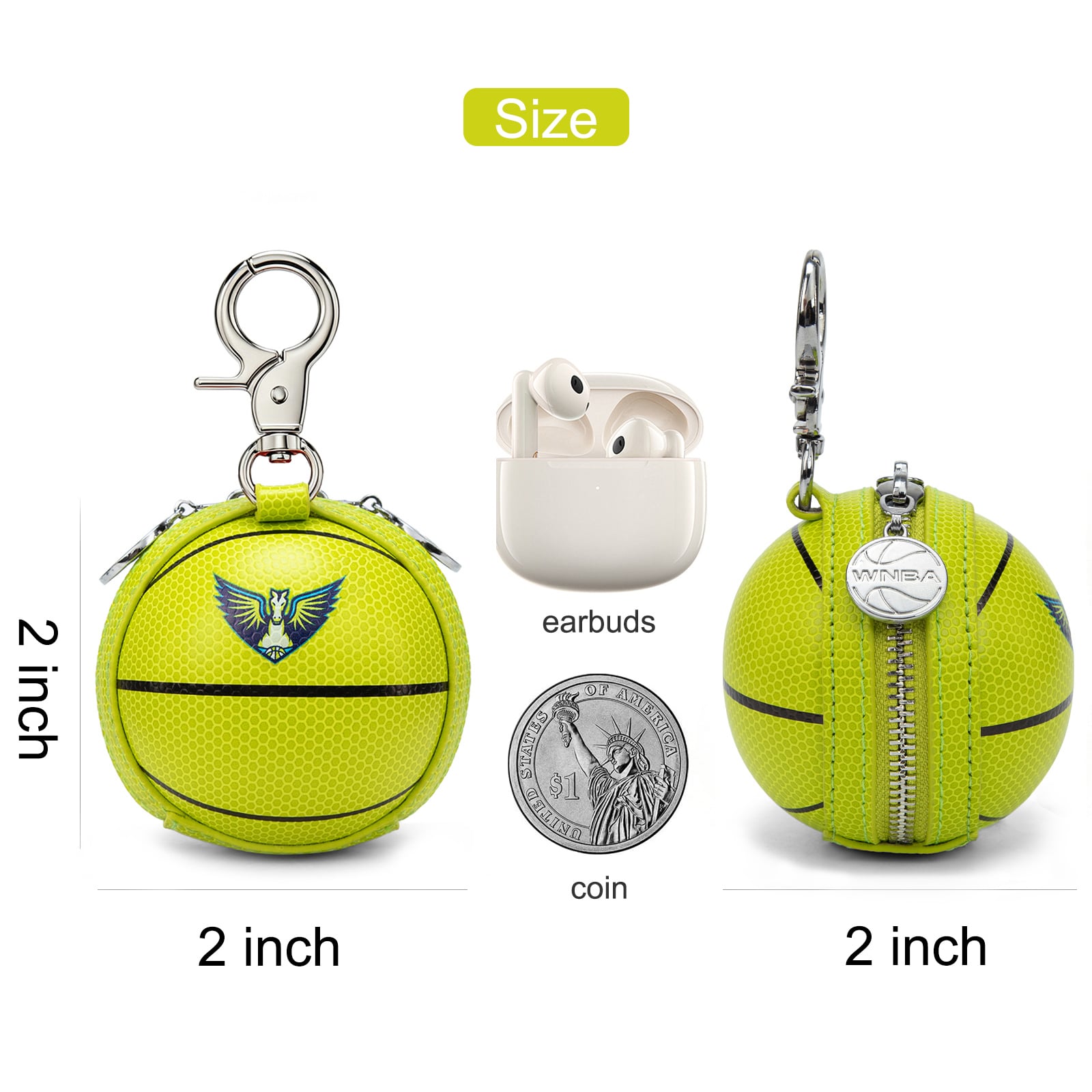Porte-clés de sac pour femme Montana West Dallas Wings Basketball