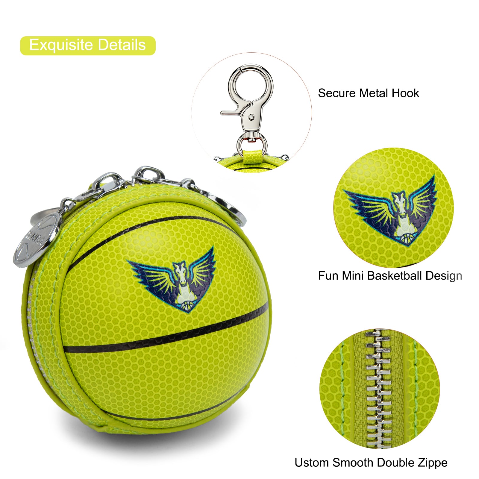 Porte-clés de sac pour femme Montana West Dallas Wings Basketball