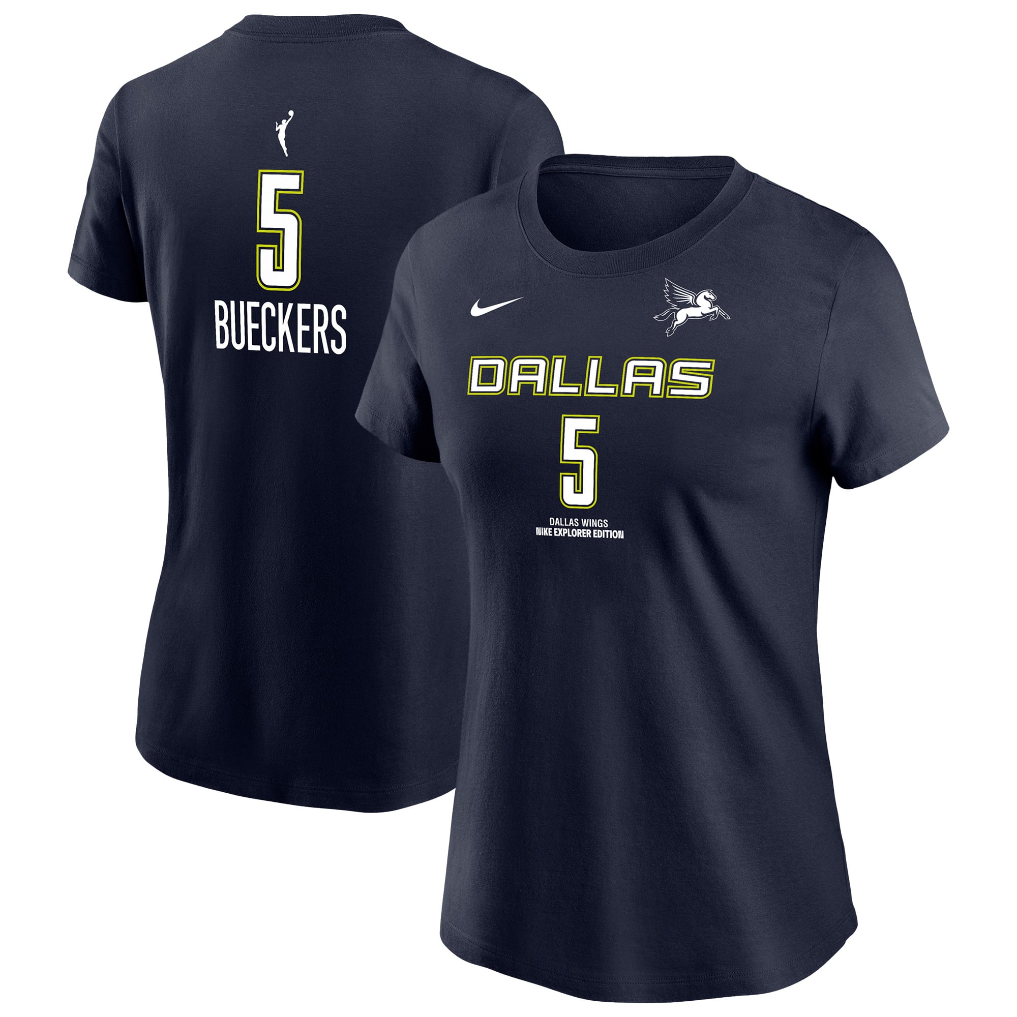 Women's Nike Paige Bueckers Navy Dallas Wings Explorer Name & Number T-Shirt