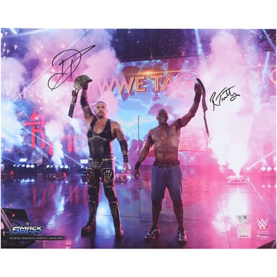 Damian Priest & R-Truth WWE Autographed Fanatics Authentic 16" x 20" Raising Tag Team Titles Photograph