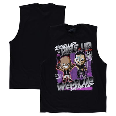 Damian Priest Autographed Event-Worn Black Rise Up Wepa Up Cartoon T-Shirt