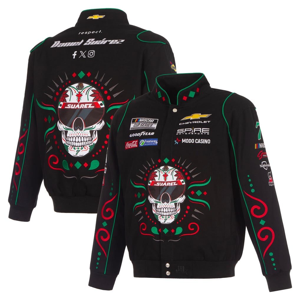 Men's Daniel Suarez JH Design Black 2026 Sugar Skull Full-Snap Twill ...