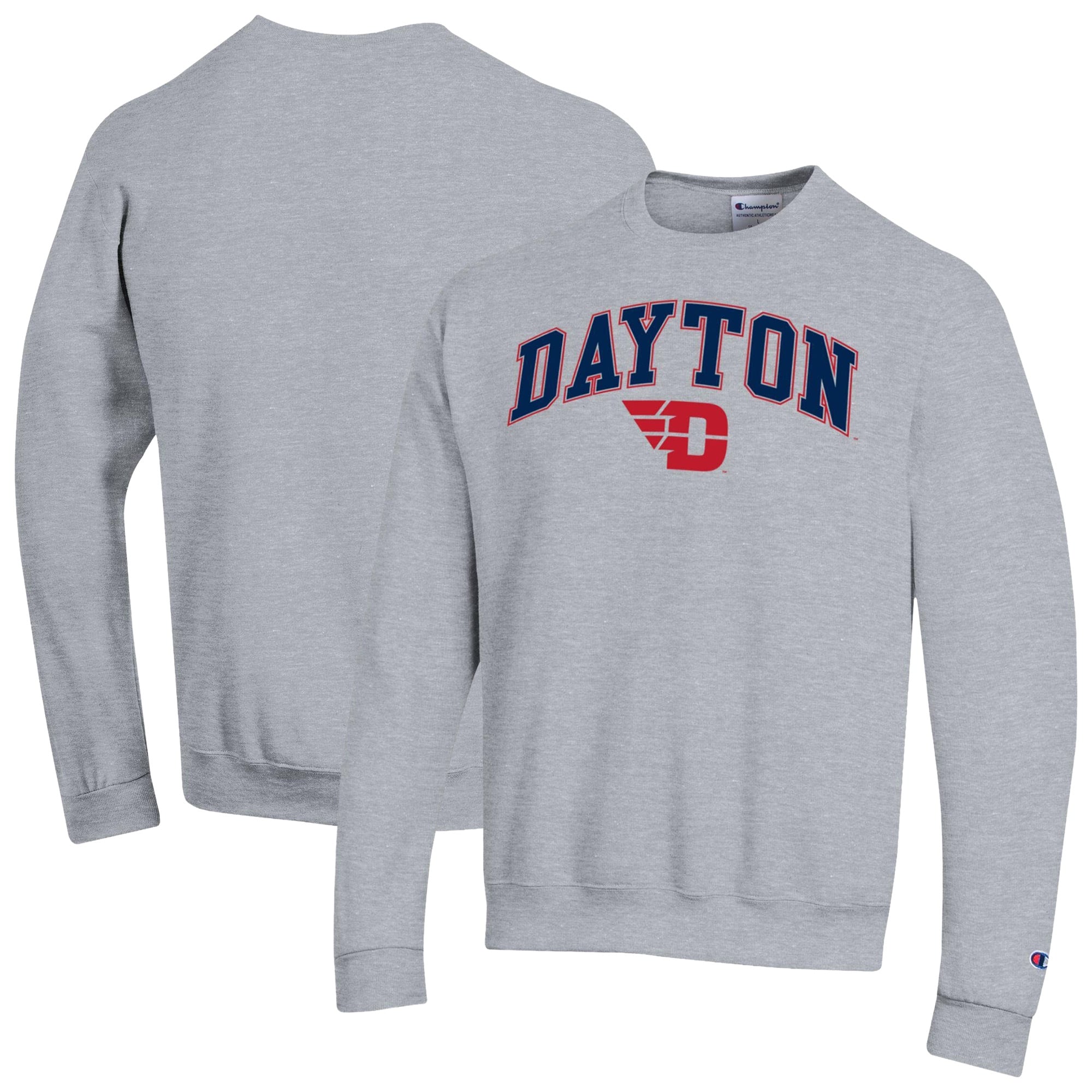 Sweat-shirt Champion pour homme, gris chiné, Dayton Flyers Arch Powerblend