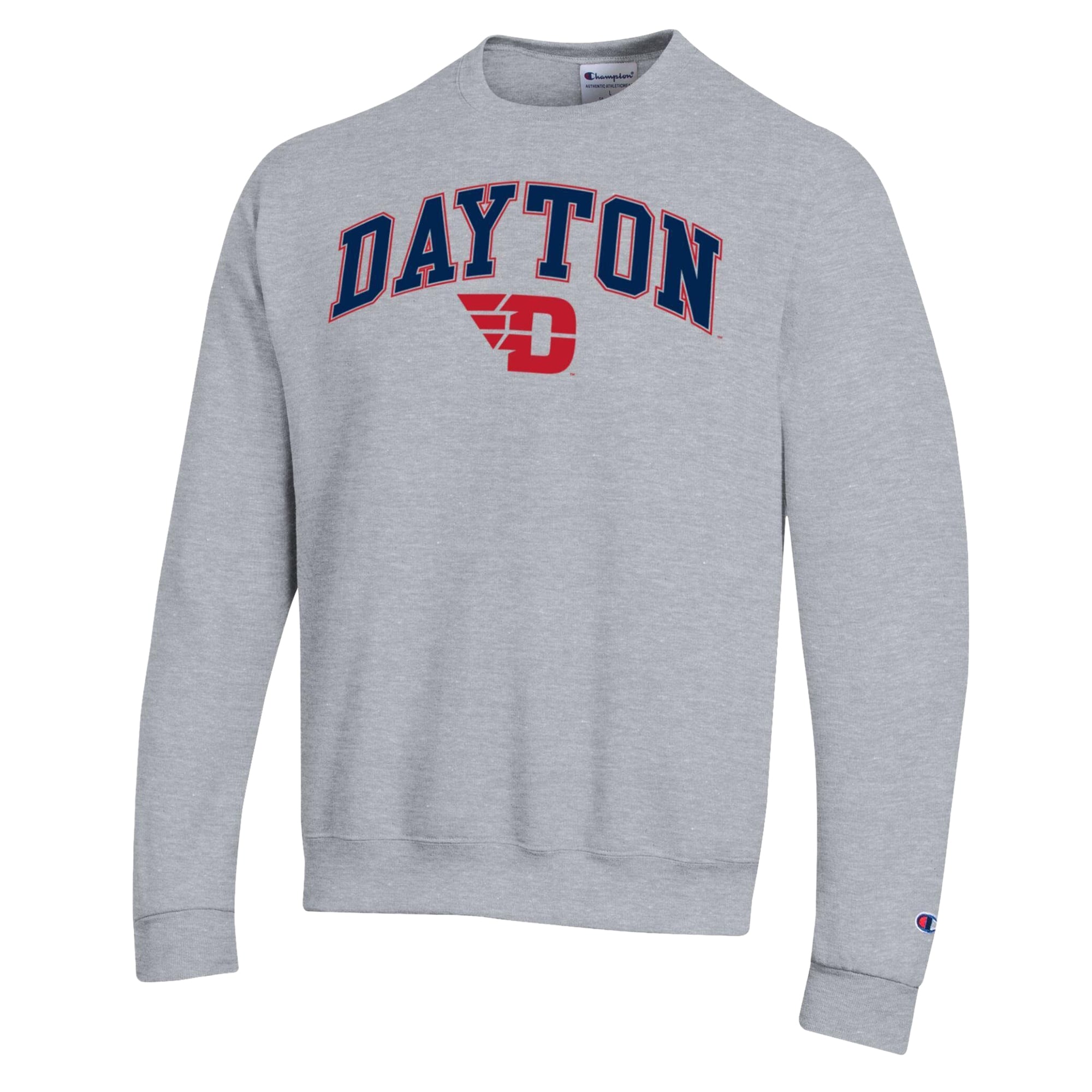 Sweat-shirt Champion pour homme, gris chiné, Dayton Flyers Arch Powerblend