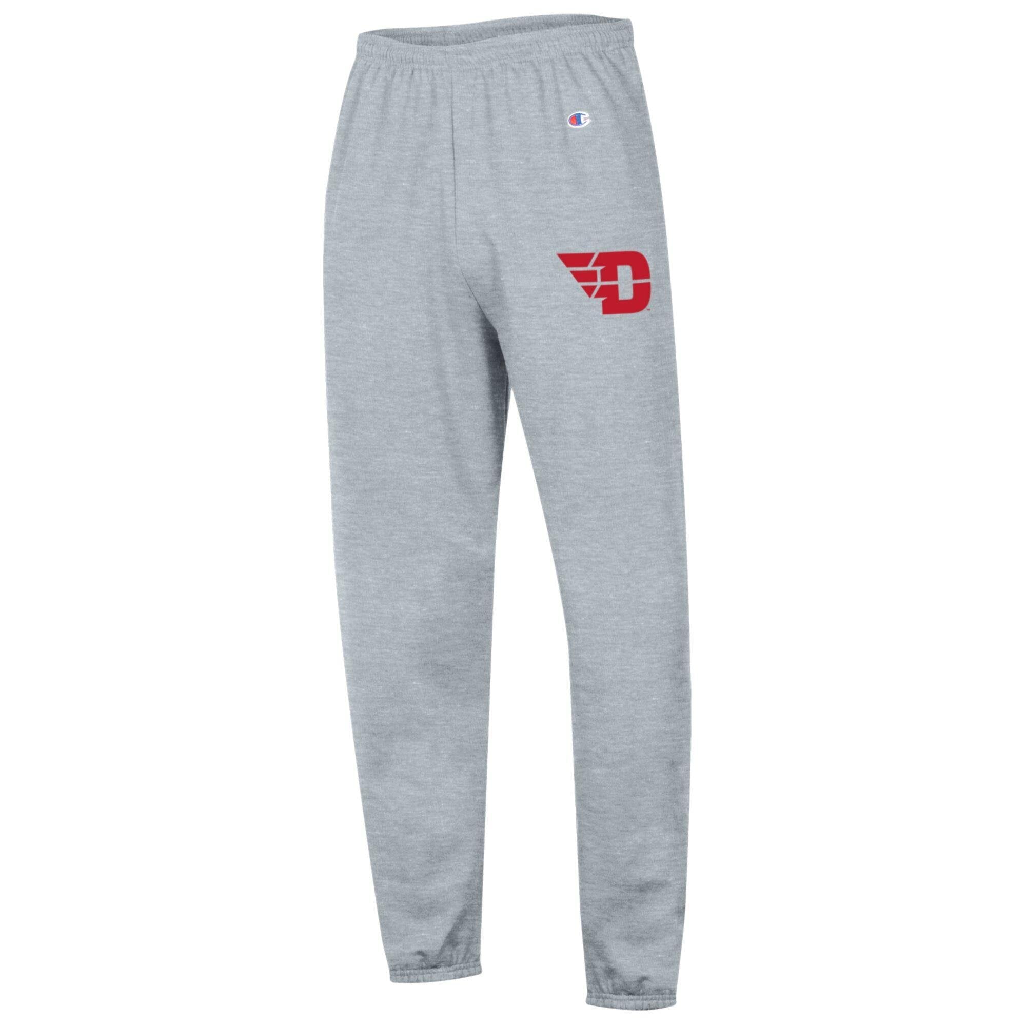 Men's Champion Heather Gray Dayton Flyers Powerblend Fleece Team Sweatpants
