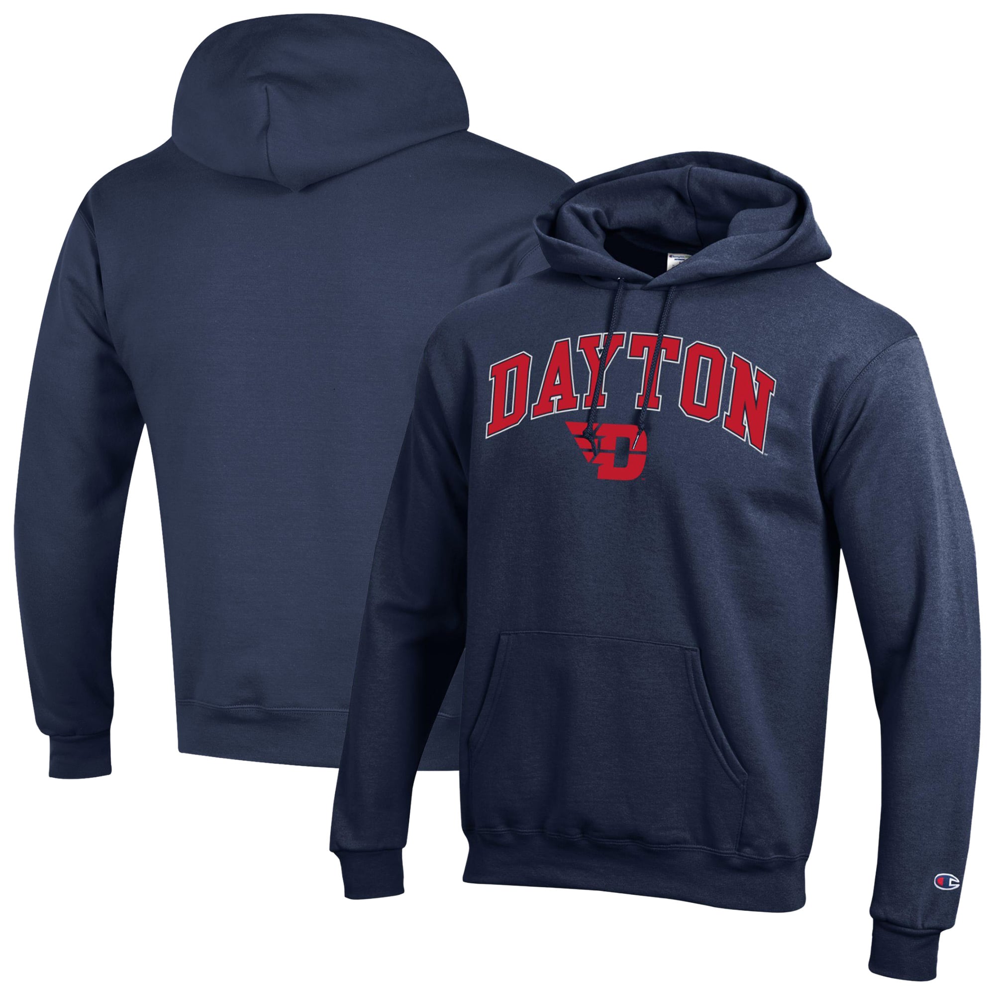 Men's Champion Navy Dayton Flyers Powerblend Hoodie