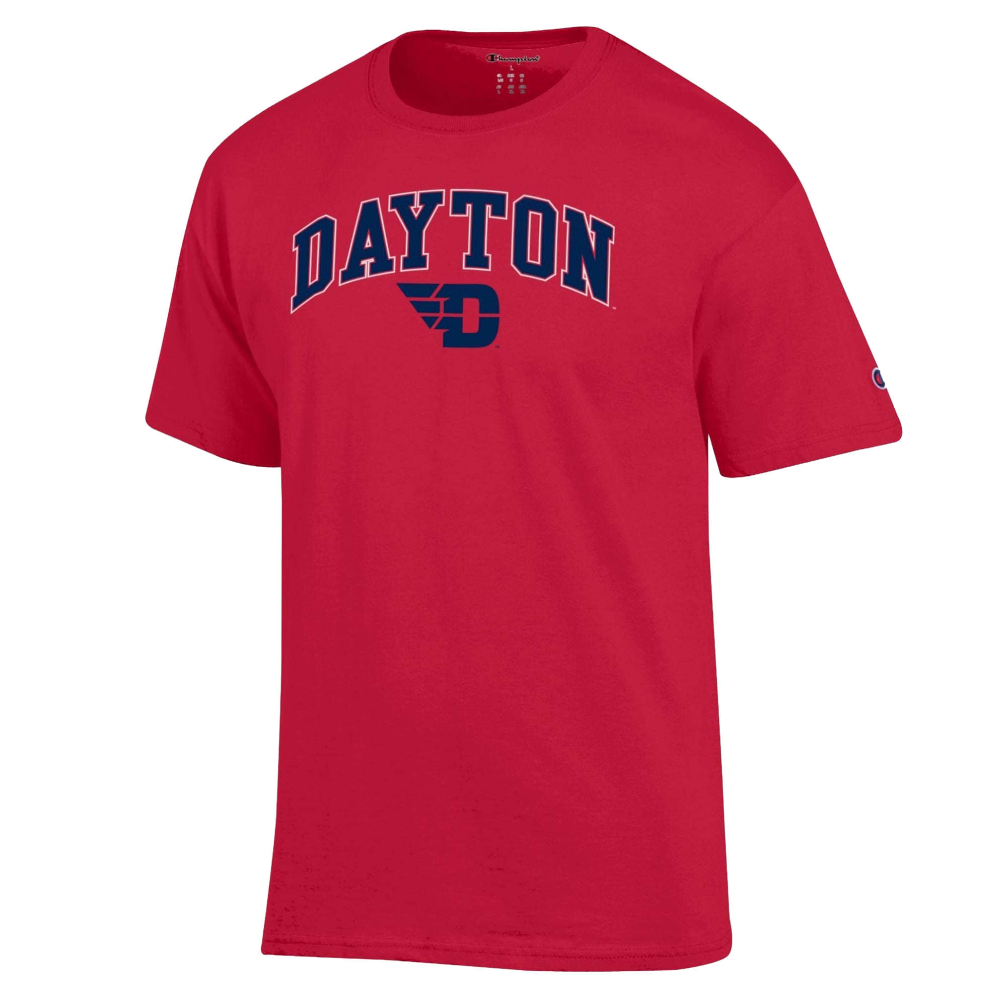 Men's Champion Red Dayton Flyers Arch Logo T-Shirt