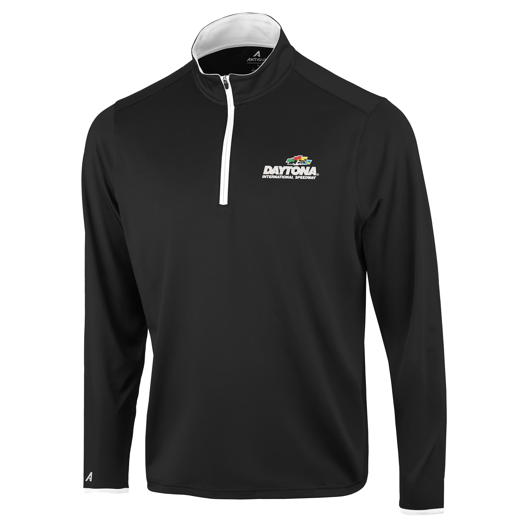 Pull à col zippé Antigua Black Daytona International Speedway Brink Desert Dry pour homme