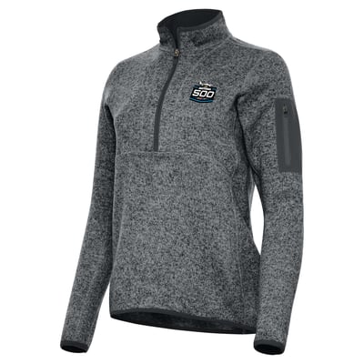 Antigua Women's 2027 Daytona 500 Fortune Half-Zip Pullover Jacket - Heather Gray