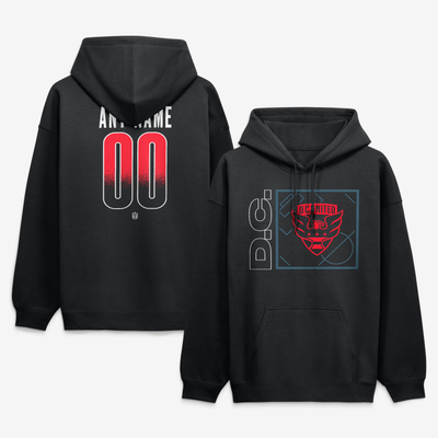 D.C. United Big & Tall Home Field Pop Personalized Name & Number Hoodie - Black