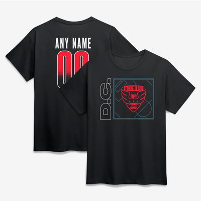 D.C. United  Home Field Pop Personalized Name & Number T-Shirt - Black