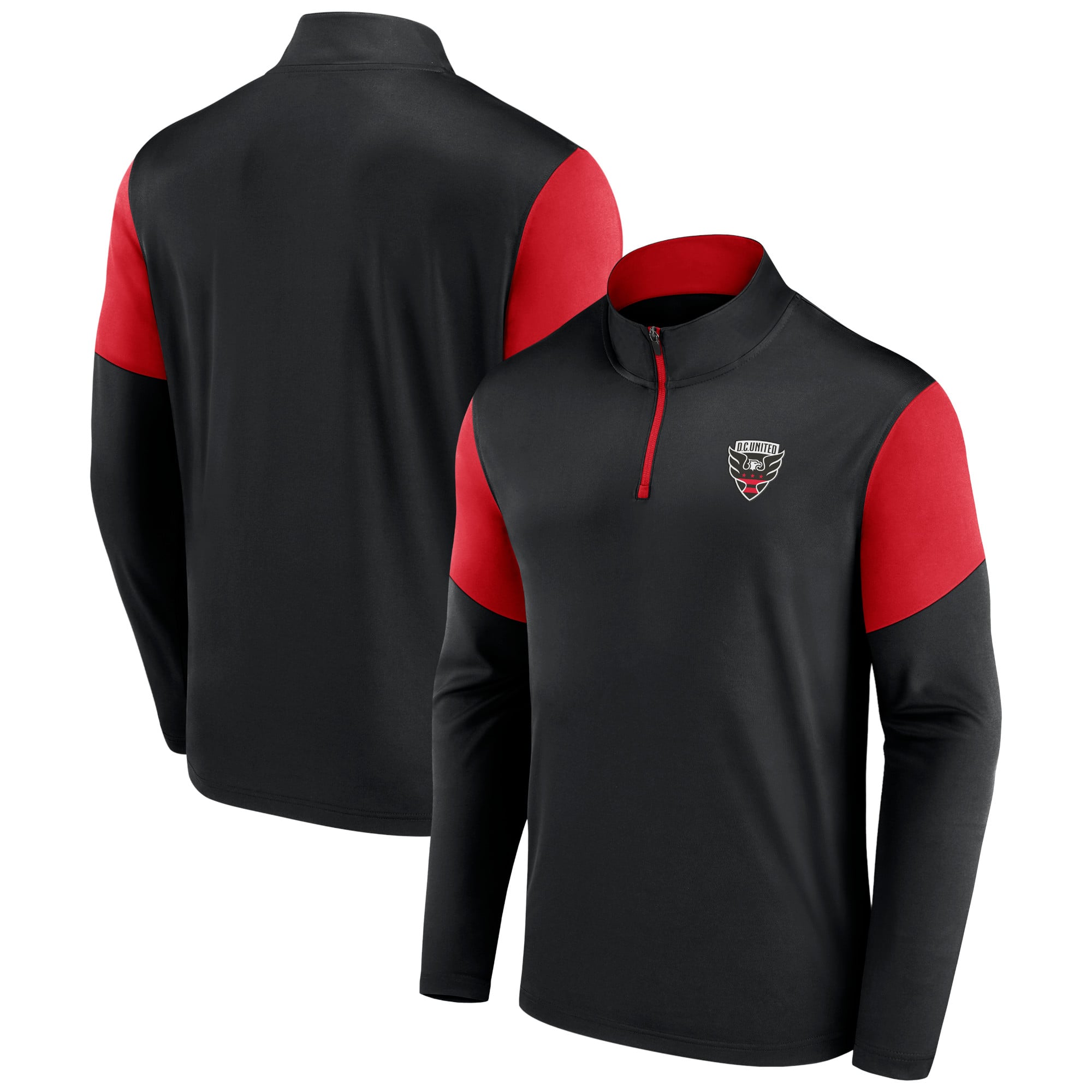 トップス united8 Men's Fanatics Black/Red D.C. United Primary Logo Quarter-Zip Top