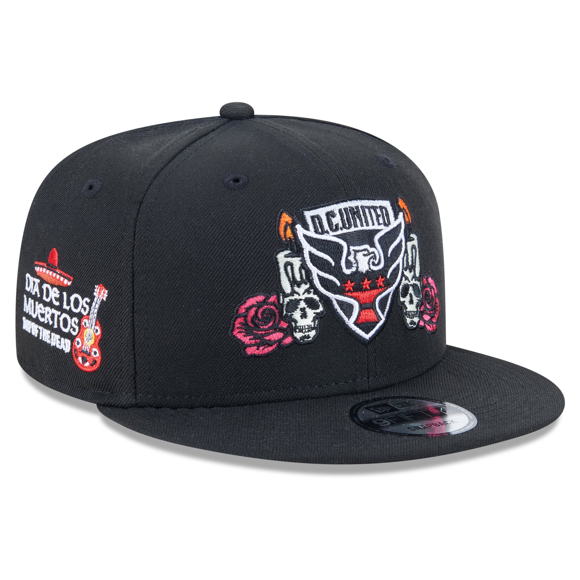 Men's D.C. United New Era Black Day of the Dead 9FIFTY Snapback Hat