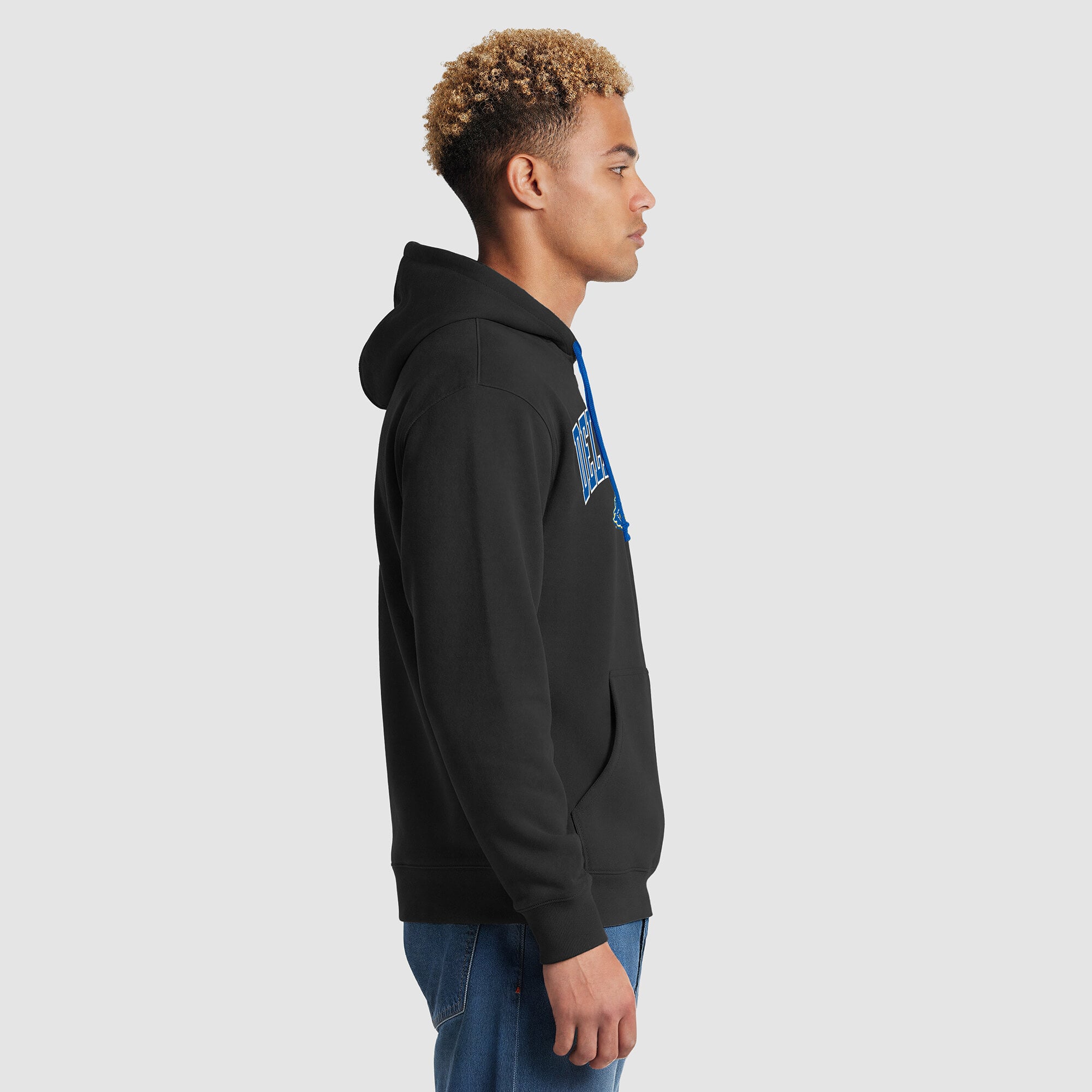 Men's Champion Black/Royal Delaware Fightin' Blue Hens Contrast Hoodie