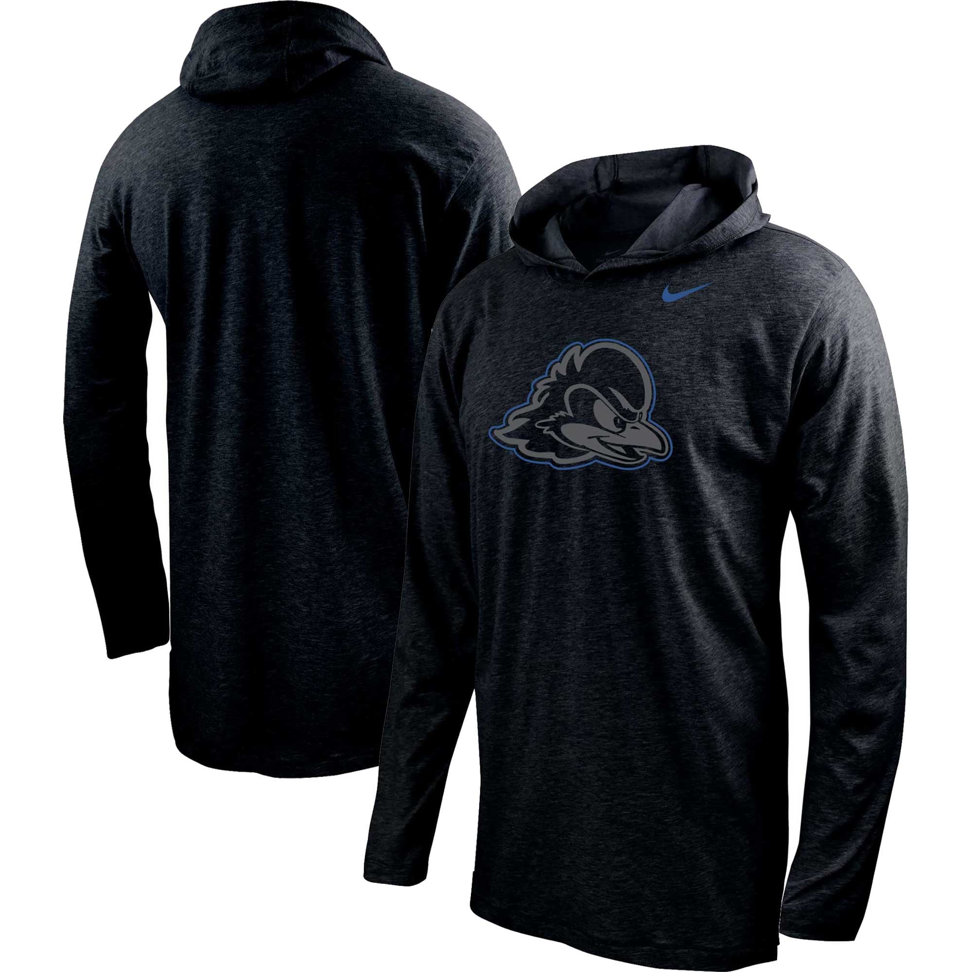 T-shirt à manches longues Nike pour homme, noir, Delaware Fightin' Blue Hens, Color Pop Performance.