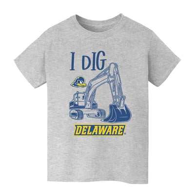 Delaware Fightin' Blue Hens Vive La Fete Youth Excavator T-Shirt - Gray
