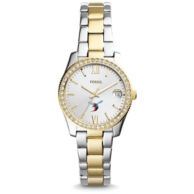 Delaware State Hornets Fossil Women's Scarlette Mini Two Tone Stainless Steel Watch
