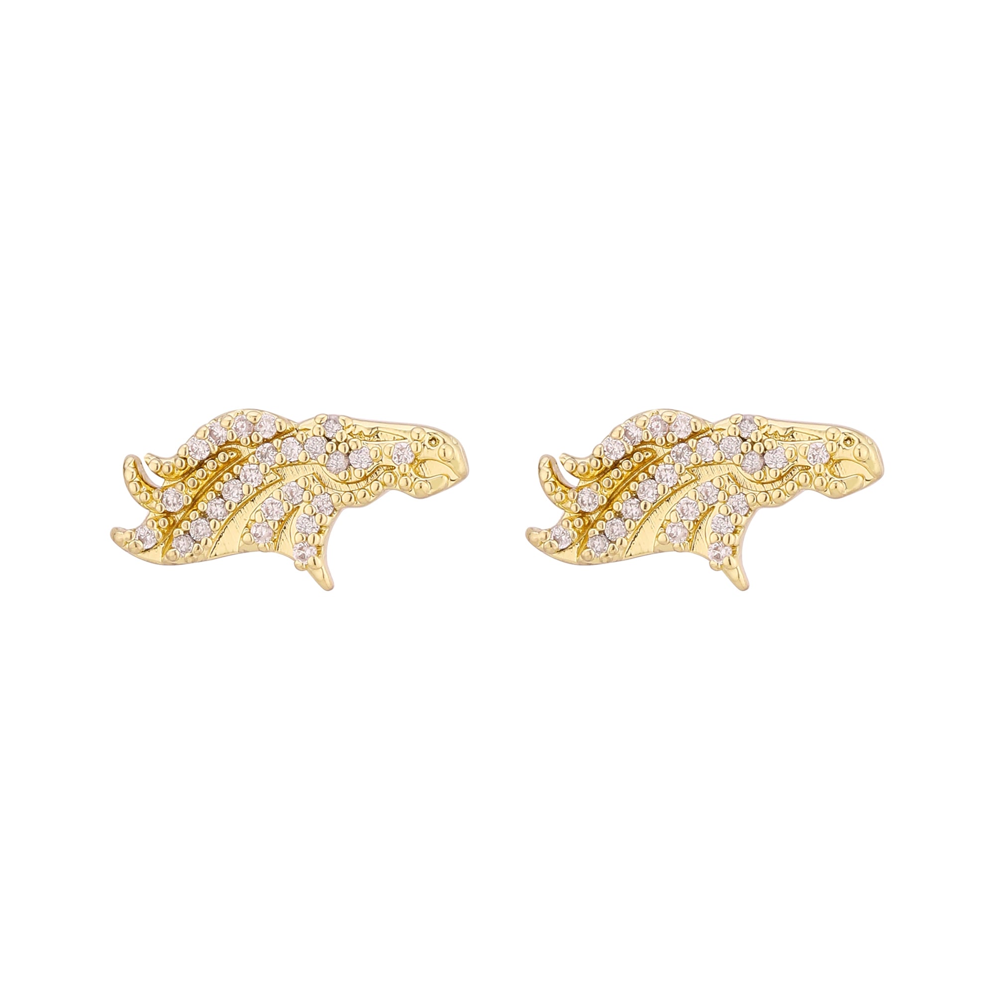 Boucles d'oreilles à clous LUV AJ Gold Denver Broncos Pave Logo