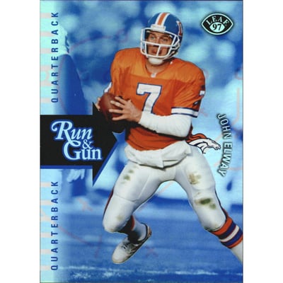 1997 Leaf Run and Gun #3 J.Elway/T.Davis