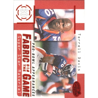 1999 Leaf Certified Fabric of the Game #FG8 Terrell Davis/500