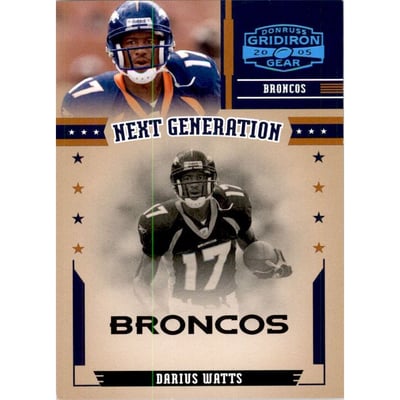 2005 Donruss Gridiron Gear Next Generation Platinum Holofoil #4 Darius Watts
