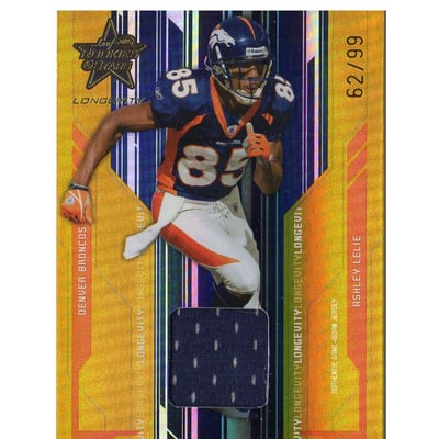 2005 Leaf Rookies and Stars Longevity Materials Gold #28 Ashley Lelie/99