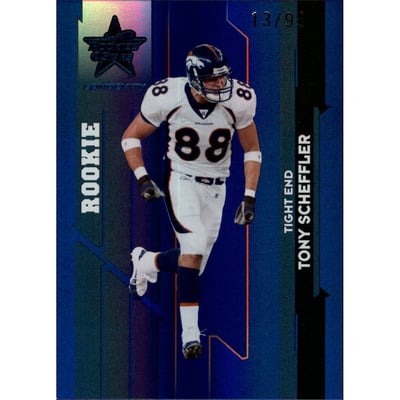 2006 Leaf Rookies and Stars Longevity Target Sapphire Parallel #215 Tony Scheffler