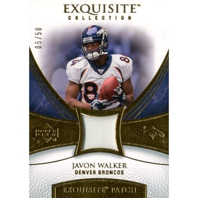 2007 Exquisite Collection Patch Gold #JW Javon Walker