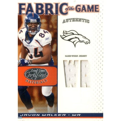 2007 Leaf Certified Materials Fabric of the Game Position #43 Javon Walker