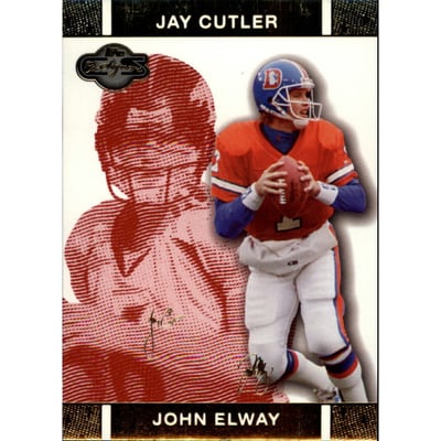 2007 Topps Co-Signers Changing Faces Gold Red #38A John Elway/Jay Cutler