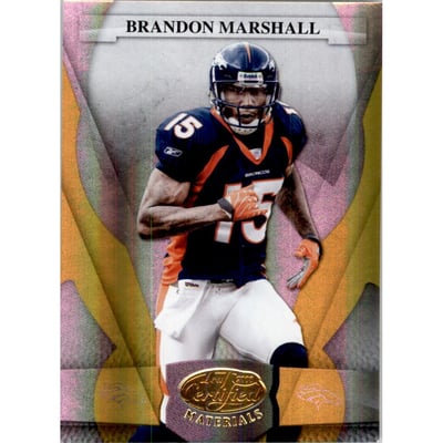 2008 Leaf Certified Materials Mirror Gold #39 Brandon Marshall