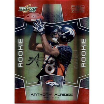 2008 Select Autographs Red Zone #381 Anthony Alridge/30
