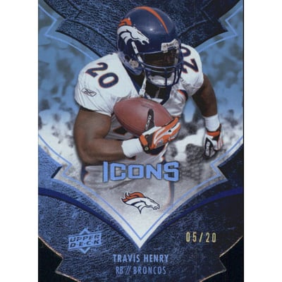 2008 Upper Deck Icons Blue Die Cut #29 Travis Henry/20
