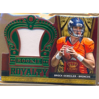 2012 Crown Royale Rookie Royalty Materials Green Prime #7 Brock Osweiler