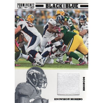 2012 Panini Prominence Black and Blue Materials #21 Knowshon Moreno/185