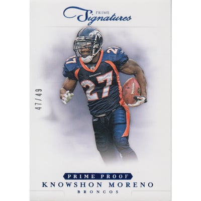 2012 Prime Signatures Prime Proof Blue #61 Knowshon Moreno