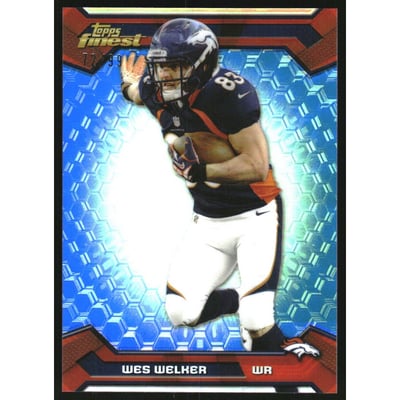 2013 Finest Blue Refractors #6 Wes Welker