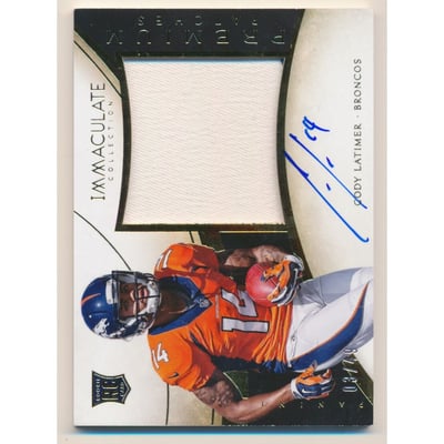 2014 Immaculate Collection Rookie Premium Patch Autographs #PRCL Cody Latimer