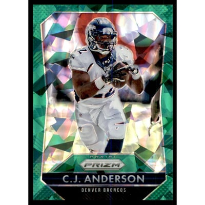 2015 Panini Prizm Prizms Green Cracked Ice #102 C.J. Anderson