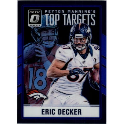 2016 Donruss Optic Peyton Manning Top Targets Blue #6 Eric Decker/Peyton Manning
