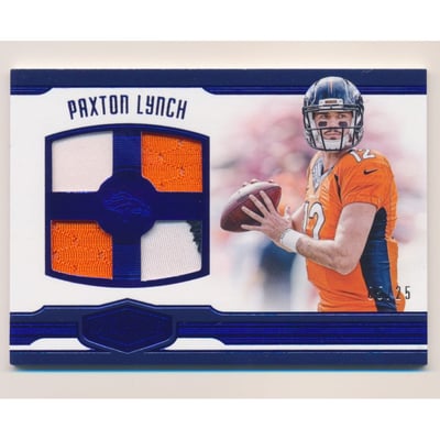 2016 Panini Plates and Patches Rookie Quad Patches Blue #31 Paxton Lynch