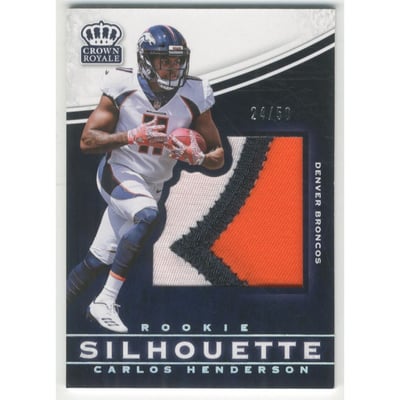 2017 Crown Royale Jumbo Rookie Silhouette Jerseys Platinum #9 Carlos Henderson